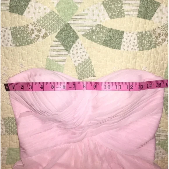 JJ’S House 0 Jr Long Pink CHIFFON Boned Bustier A-line Formal EUC 💎 - Picture 5 of 16